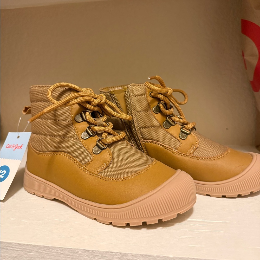 Cat & Jack Fox Boots - Tan Lace-Up and Zip Boys Boots